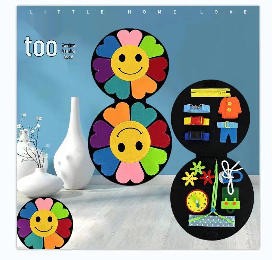 Mongessori Dinosaur Felt Busy Board: Children s Early Learning & Life Skills Practice Toy