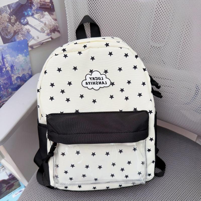 Schoolbag Korean ins new high-value backpack fresh, sweet and cute star backpack junior high school student schoolbag female
