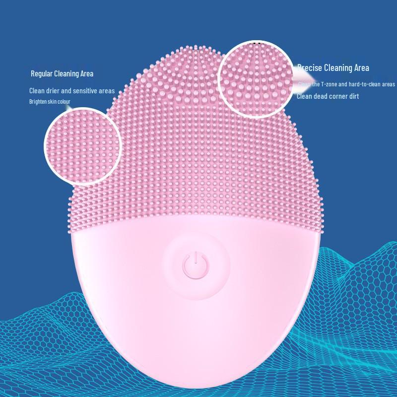 Rechargeable Ultrasonic Silicone Facial Cleansing Brush for Girls