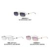 Fashion Unisex Square Frameless Sunglasses With Uv400 Protection For Outdoor Travel