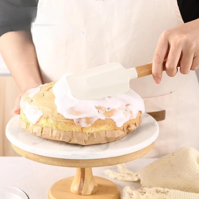 Cookie Cutter Squeegee Set Kitchens Accessories Wooden Handle Kitchen Utensils Food Grade Heat Resistant Silicone Baking Spatula