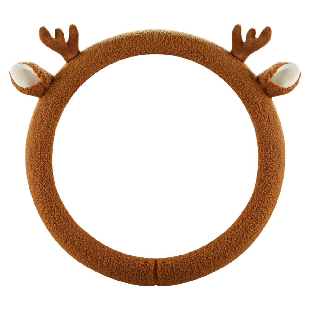 Warm Winter Plush Steering Wheel Cover Reindeer Antler Steering Wheel Cover Cars SUVs Trucks