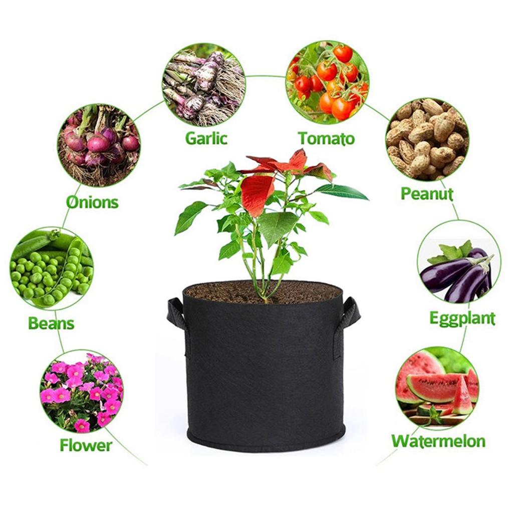 Grow Bags Multipurpose Nonwoven Fabric Pots Outdoor Plant Containers Suitable for Vegetables Fruits Flowers and Herbs