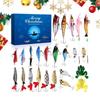 Christmas Countdown Toy 24 Days Fishing Bait Set Fishing Bait Advent Toy For Father Boyfriend Grandfather Uncle Neighbor Grandpa