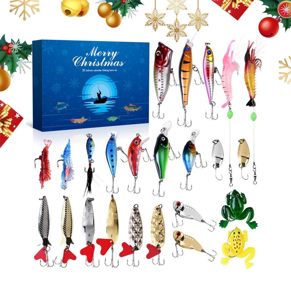 

Christmas Countdown Toy 24 Days Fishing Bait Set Fishing Bait Advent Toy For Father Boyfriend Grandfather Uncle Neighbor Grandpa other