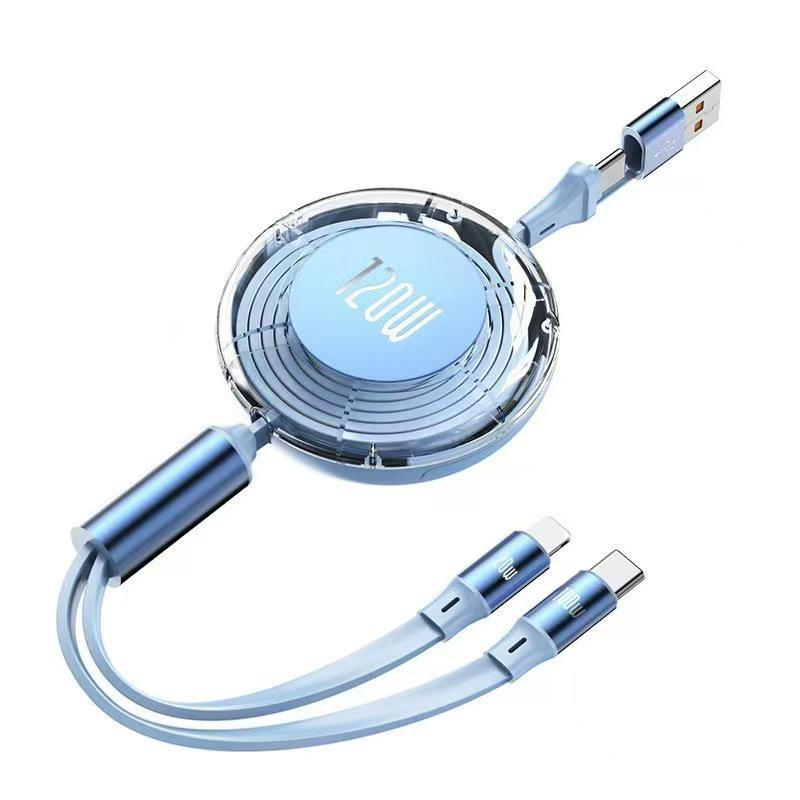 100W Type-C 3-in-1 Fast Charging Cable for Huawei, Android, and Apple Devices