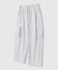 LEMAIN SECOND One-Pleat Wide Cargo Sweatpants [White Melange]