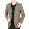Pánská podzimní/zimní štíhlá saka pro business casual s vylepšeným sametovým detailem