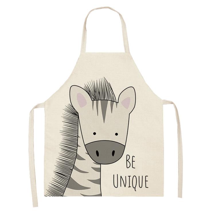 Kitchen Apron Animal Print Apron Lion Moose Bear Fox Aprons Women Sleeveless Cycling Bibs Kids Apron Home Bibs