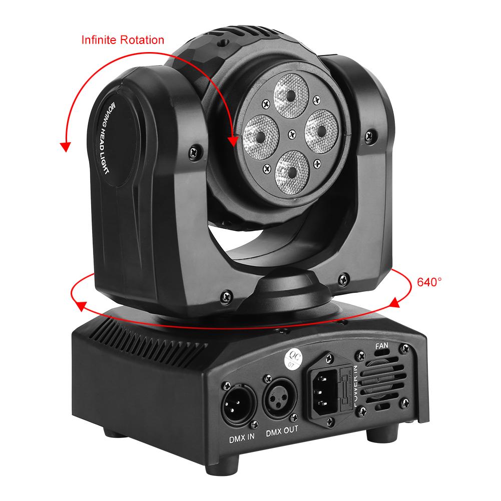 90W Double Sides RGBW LED Head Moving Stage Light DMX512 Disco Party Effect Lights