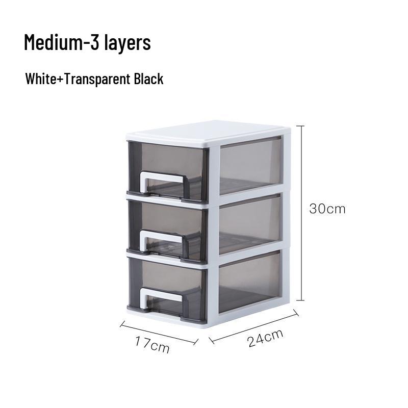 Transparent Multi-layer A4 Desktop Organizer: Simple Plastic Drawer-type Storage for Office Documents