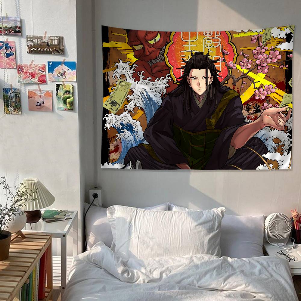 Jujutsu Kaisen Geto Suguru Printed Large Wall Tapestry Hanging Tarot Hippie Wall Rugs Dorm Cheap Hippie Wall Hanging