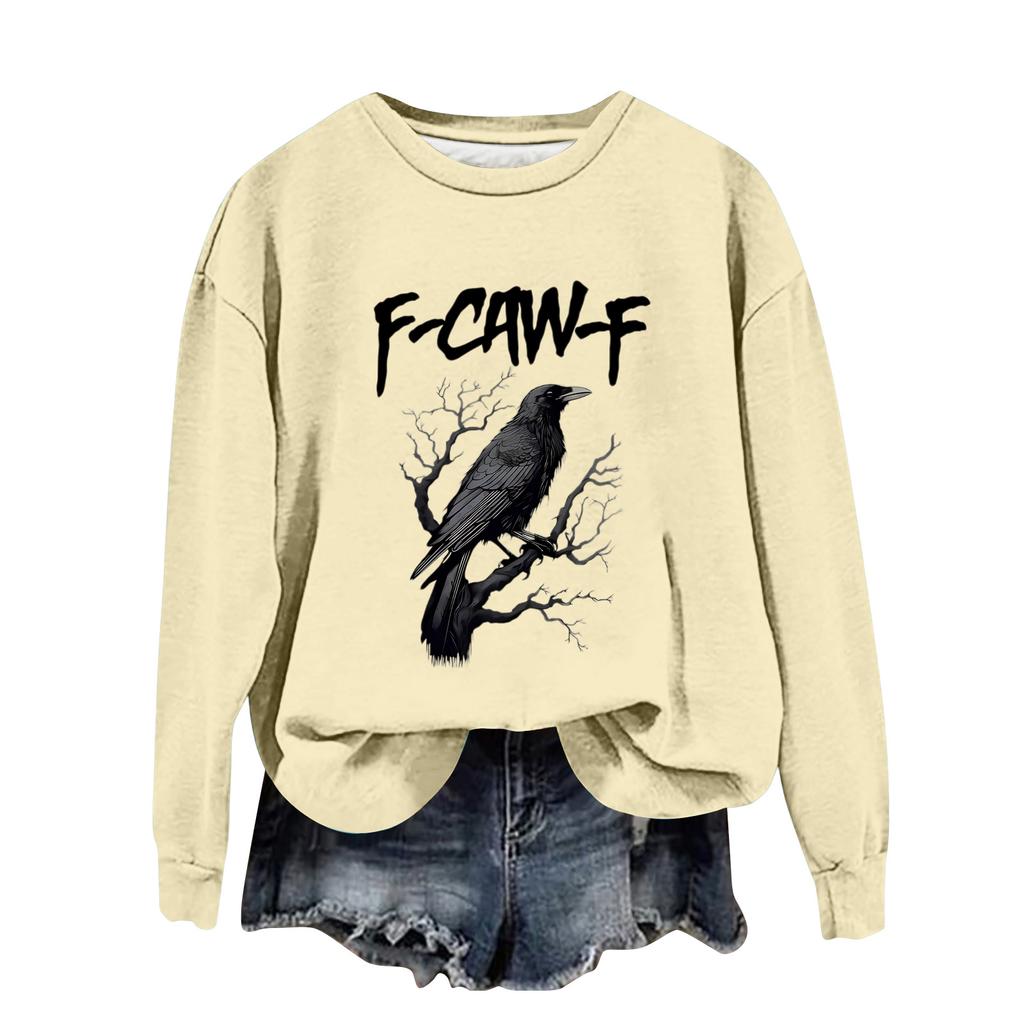 Damenmode Lässiges Langarm Locker Bedrucktes Sweatshirt