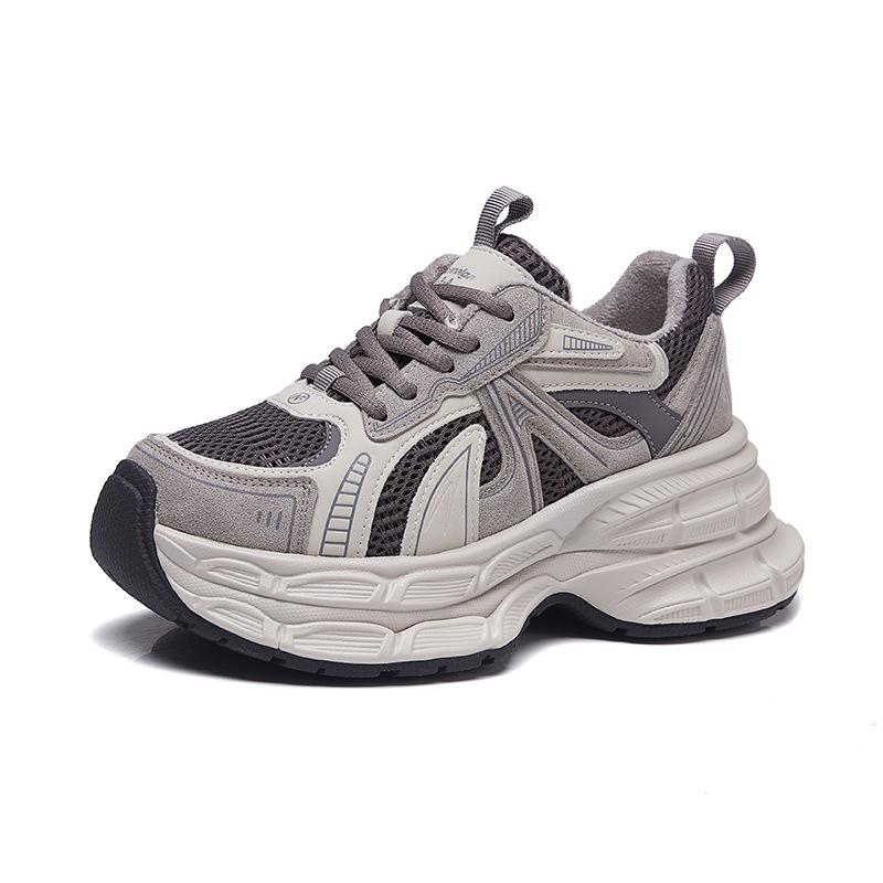 

Новые папины кроссовки для женщин Модные спортивные одинарные кроссовки на толстой подошве 40 серый