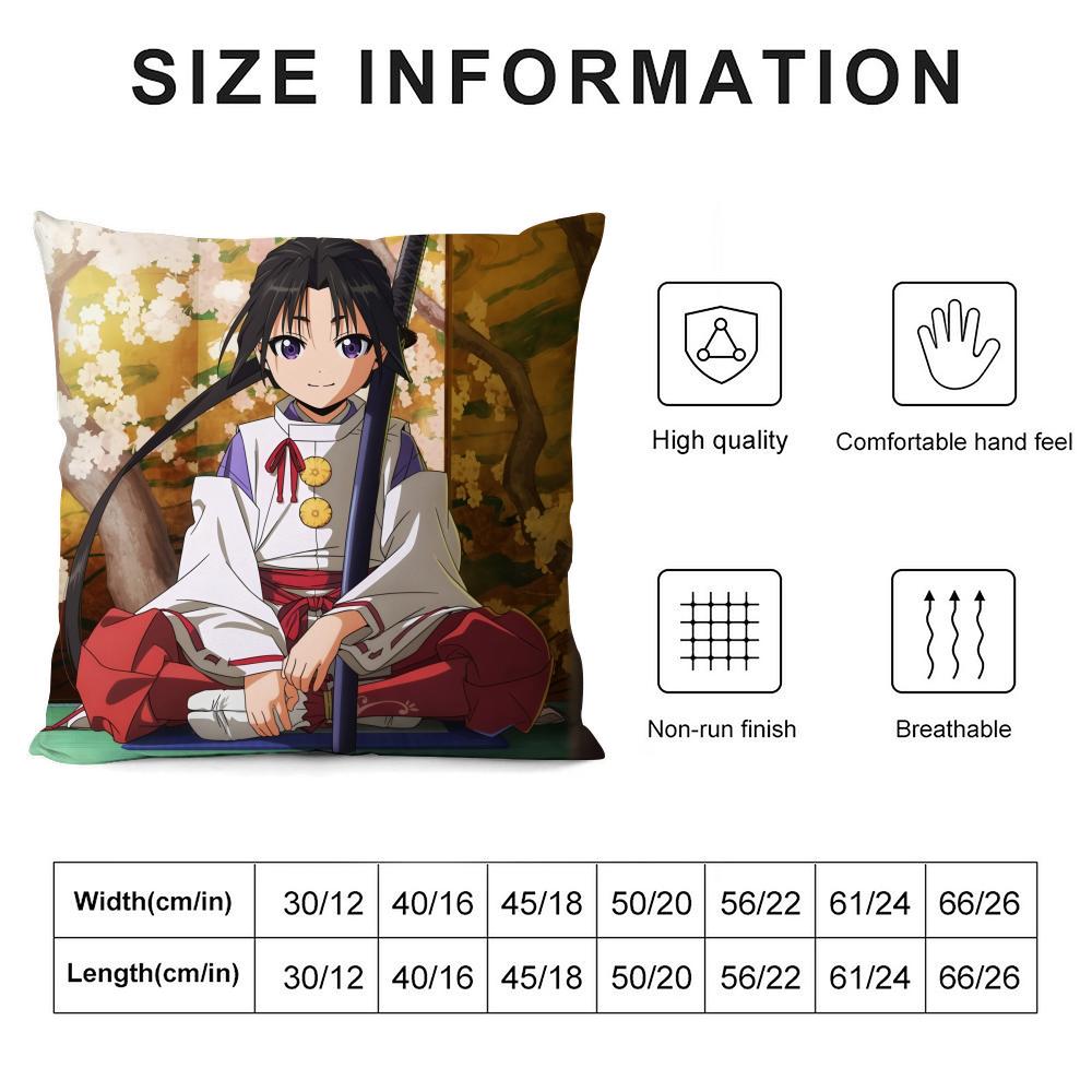 Anime The E-Elusive Samurai Cushion Cover Soft Plush Fabric Double-Sided Printed Sofa Cushion Cover For All Seasons Home Decor