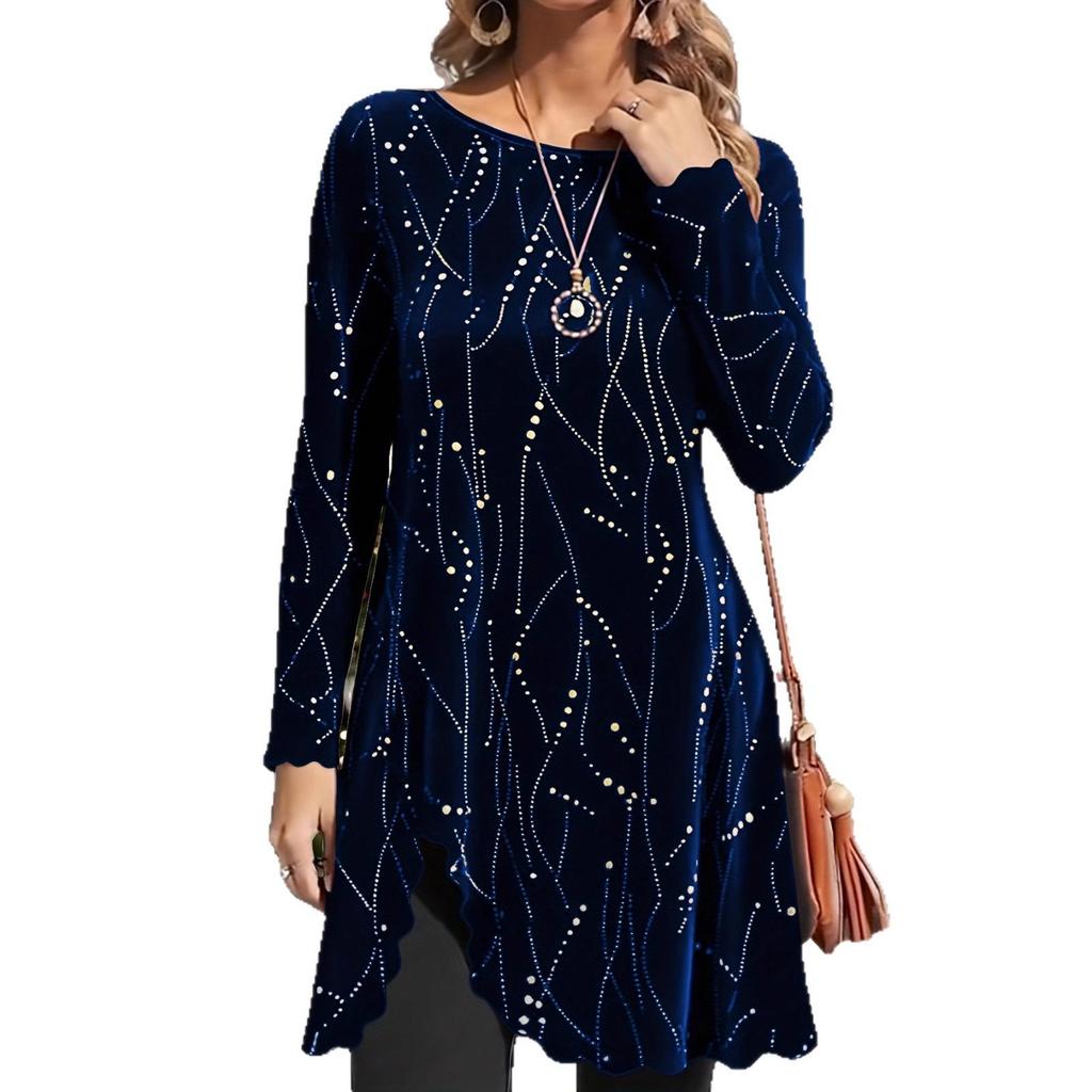 Damen Langkleid Übergröße Lässig Herbst & Winter - Modisch, Locker & Bequem