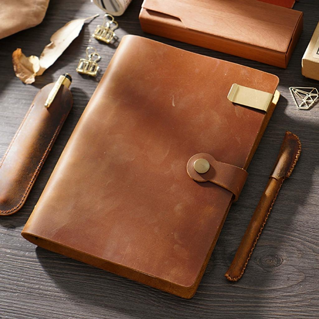 Vintage A5 Notebooks & Journal, Soft Leather Notepad Cover With Insert Paper, Handmade Sketchbook Diary School Office Stationery