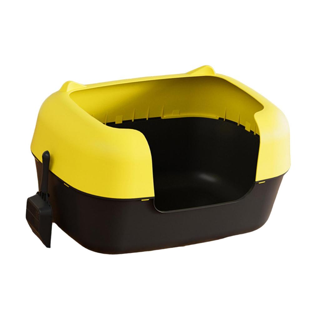 Open Top Pet Litter Box High Sided Removable Cat Toilet Pet Supplies Semi Closed Sifting Litter Tray for Small and Large Cats