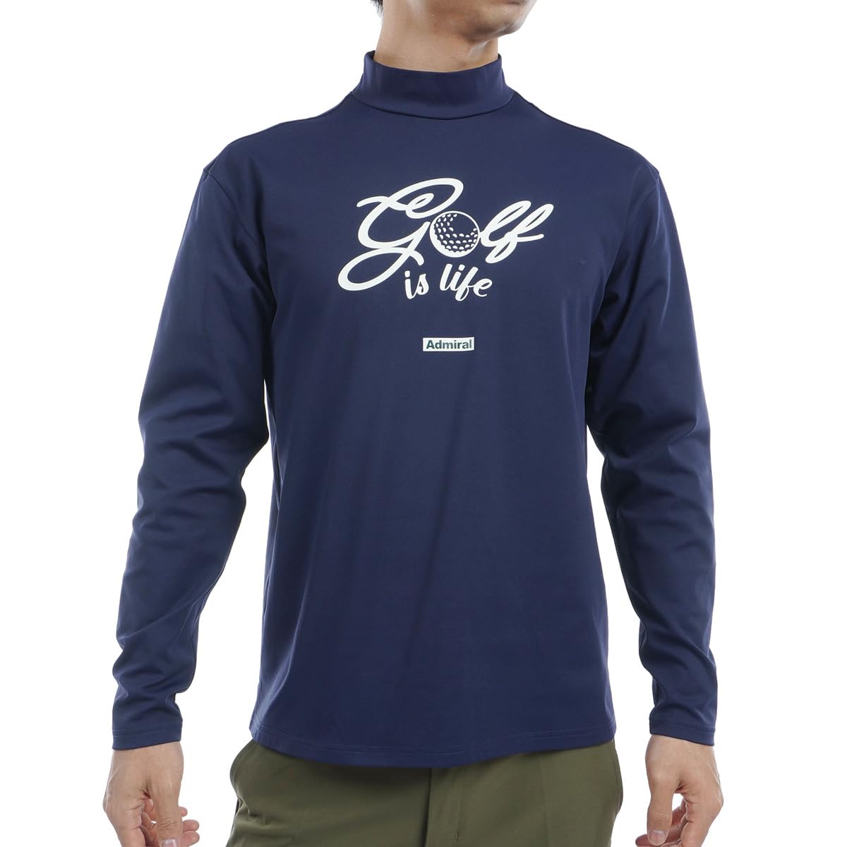 

Admiral Golf ADMA455 Classic Stretch Long Sleeve Mock Neck Navy Shirt, Men s,