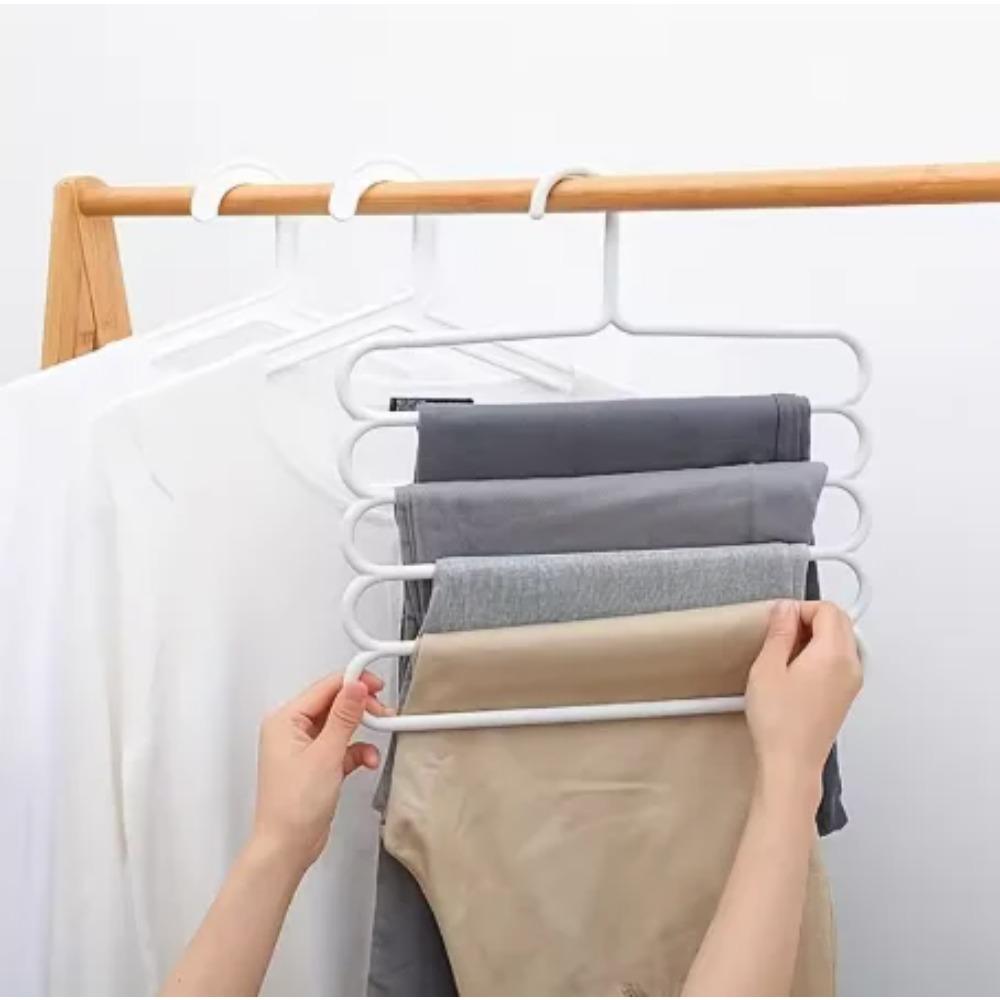 Non-Slip Multi-Layer Pants Hanger Closet Hanging Organizer Prevents Sliding Keeps Pants Neat Tidy