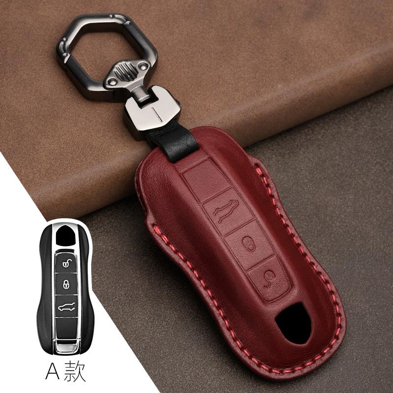 Originální kůže Ochranný kryt Pro Porsche Nový Cayenne Panamera 911 992 Taycan Pouzdro na klíče Kryt Klíčenka