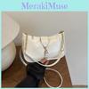 Color Metal Solid Buckle Small Ladies Shoulder Bag Zipper Closure Street Pocket