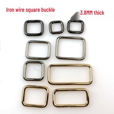 3.8MM Thick Iron Square Ring Buckle for Luggage and Webbing Adjustment