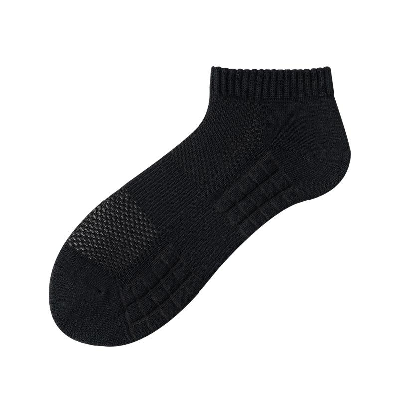 Men's Spring and Autumn Mesh Socks, Black and White Socks, Anti-drop and Sweat-absorbing Towel Socks