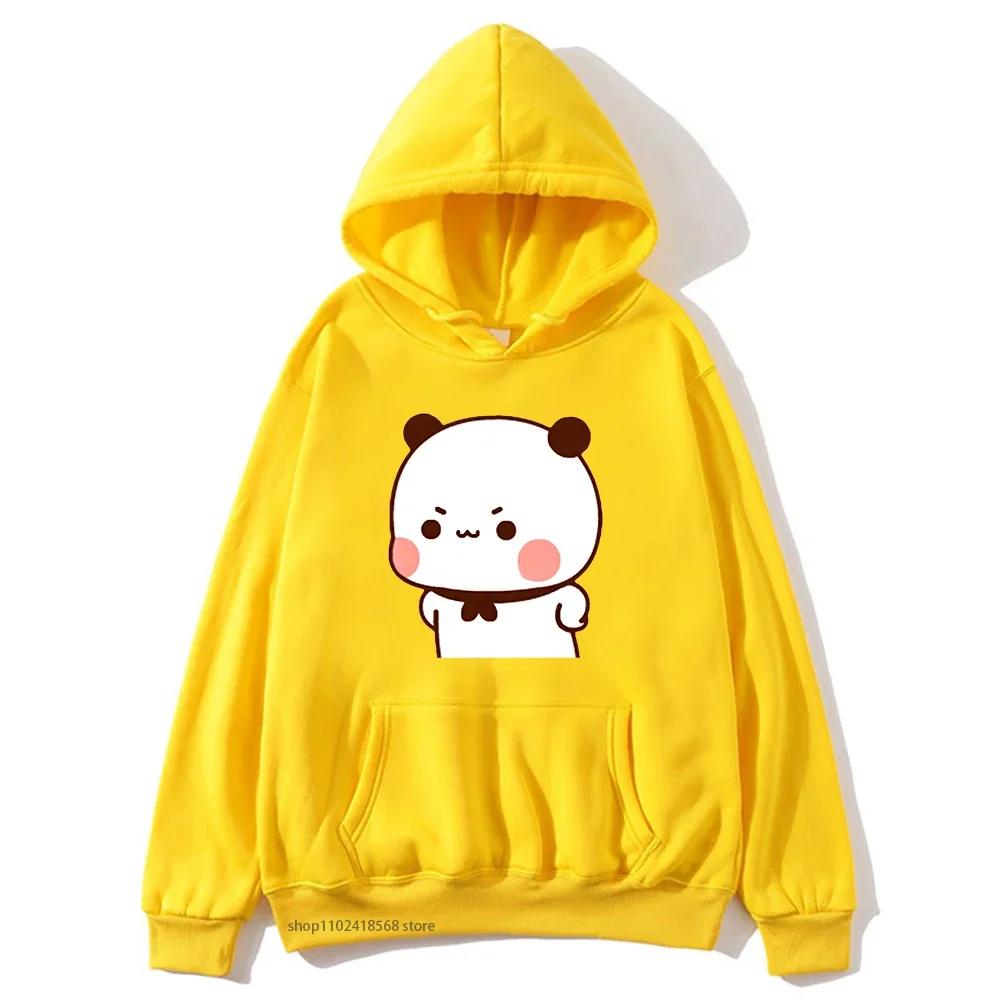 Cute Bubu Is Yelling At Dudu Hoodies for Men's Sweatshirt Women Couple Clothes Panda Bear Casual Kawaii Tops Fleece
