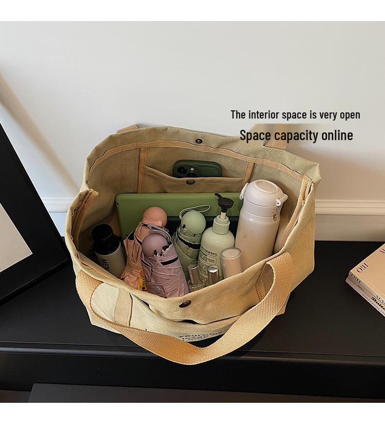 Borsa Tote in Tela Retrò da Donna 2026 – Versatile, Grande Capacità, da Mano o a Spalla Singola per il Pendolarismo