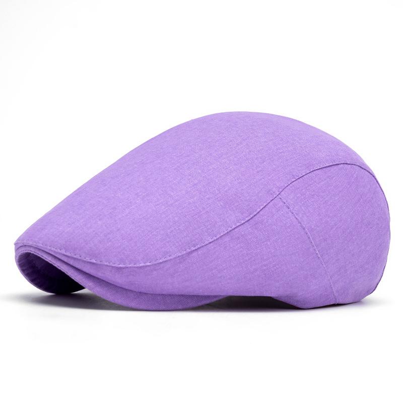Solid Color Peaked Cap Women's Spring Summer Beret British Newsbsboy Cap Men's Forward Cap