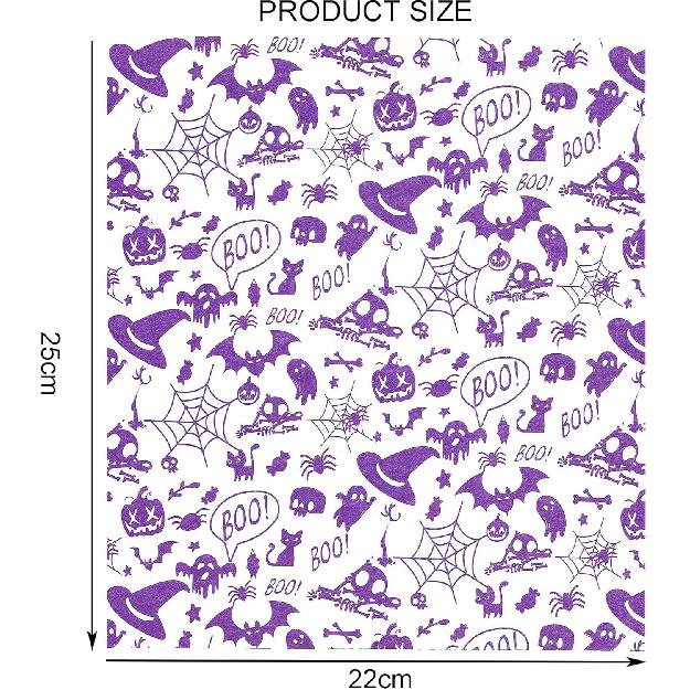 100pcs Halloween Wax Paper Sheet, Food Picnic Printed with Ghost, Spider, Pumpkin and Spiderweb, Greaseproof, Waterproof Dry Hamburger Liners