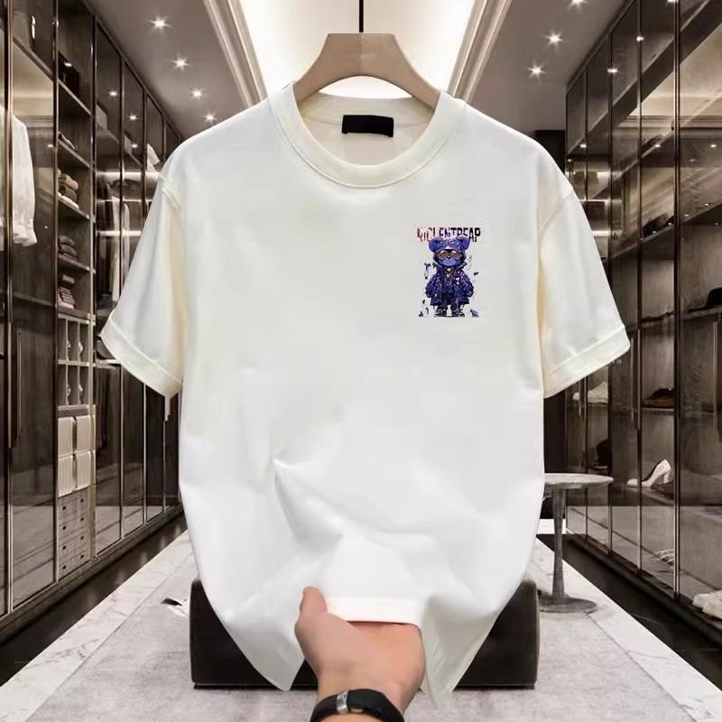 Trendy Brand Short-Sleeved Pure Cotton Men'S Printed T-Shirt Trendy Men'S And Women'S Versatile Round Neck T-Shirt Men'S