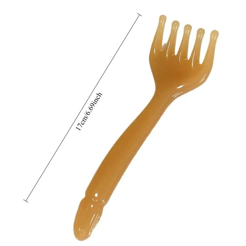 Kopfmassagegerät aus Harz, Gua Sha für die Kopfhaut, für Körper, Nacken, Beine, Massage mit fünf Krallen, Kopf-Schabestab, Massage, Krallenmassage