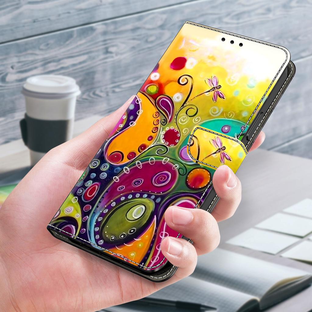 For Honor 90 Pro Case PU Leather Card Slots Phone Back Cover Pattern Printing Design