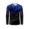 Fashion multi-color flame print men's long-sleeved T-shirt personality funny T-shirt retro street loose trend T-shirt