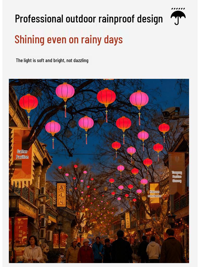 2026 Waterproof Red Lanterns for Outdoor Spring Festival Tree Decorations