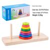 Rainbow Tower: Ten-Layer Wooden Hanoi Stacking Blocks for Children's Early Education