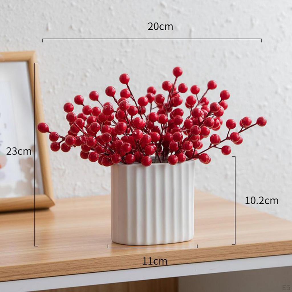 Artificial Fruits Ceramic Vase Home Desktop Planters Decoration Chinese Year Ornaments for