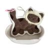 M-1Pcs Cute Cat Hanging Towel Kitchen Hand Towel Bathroom Soft Absorbent Handkerchief Wipe Towel Cartoon Kids Towels