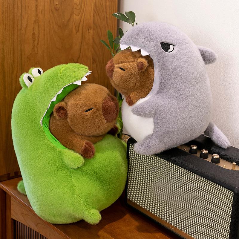 New Crocodile Capibala Plush Toy Soft Fluffy Capybara Stuffed Animal Cute Pillow Doll Gift for Kids Birthday