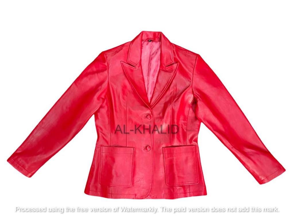 Handgefertigtes Lammleder Rot Party Stilvoller Blazer Damen Designer Formell Echt