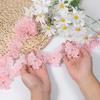 Dekorativer Stoff 3D-Design Perlen Spitze Besatz Blumenmuster Perlen Stickerei Stoff Stickerei Spitze
