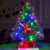 Small Tabletop Christmas Tree Multi-Color Lights Table Top Decorations Green Mini Lighted Xmas JOYFY 2FT LED 24 with for Kid Friendly Entertaining Fun