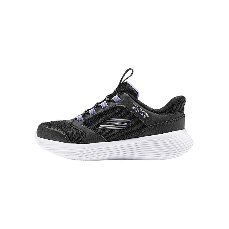 Skechers Kids Mesh Leather Fashion Comfortable Trendy Simple Low Top Casual Shoes Kids sneaker Black 303855L-BLK 30