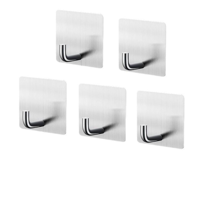 Durable Adhesive Hooks Set With Stainless Steel Finish For Wall Tool Storage