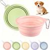 1pc Hanging Foldable Dog Bowl, Space Saving for Car & Hiking, Food Grade Silicone Feeder, Easy Clean Macaron Colors