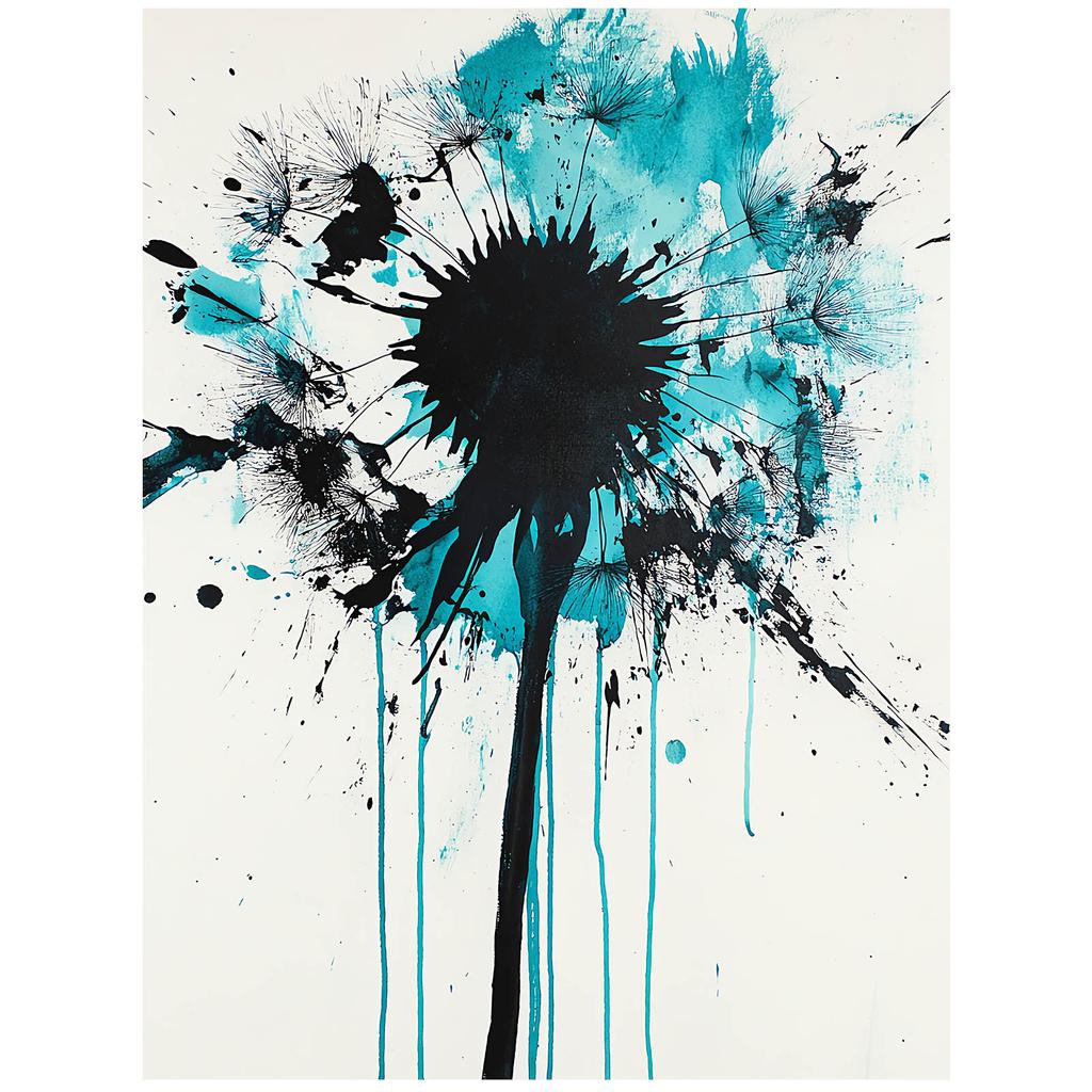 Poster Dandelion In Motion Poster Dandelion In Motion, 50X70 Cm, Black Aluminum Frame, 230 Gsm Matte Paper