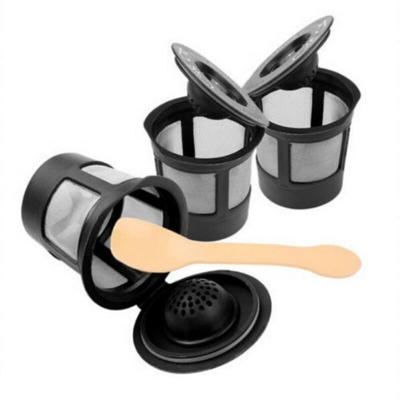 Set da 6 pezzi Riutilizzabile K-CUP Compatibile con Filtro Caffè Keuri con Coperchio e 2 Cucchiaini Utensili da Caffè per la Casa e la Cucina Facile da Pulire