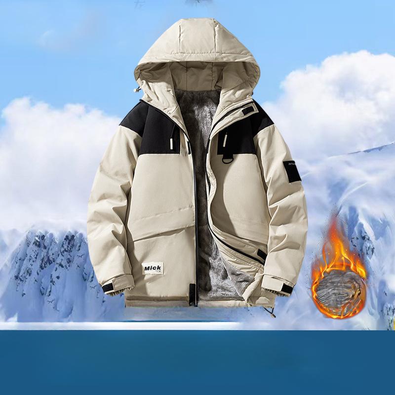 Large Size Coat Men's Autumn and Winter Velvet New Casual Trend Loose Large Size Men's Jacket Autumn and Winter Clothes